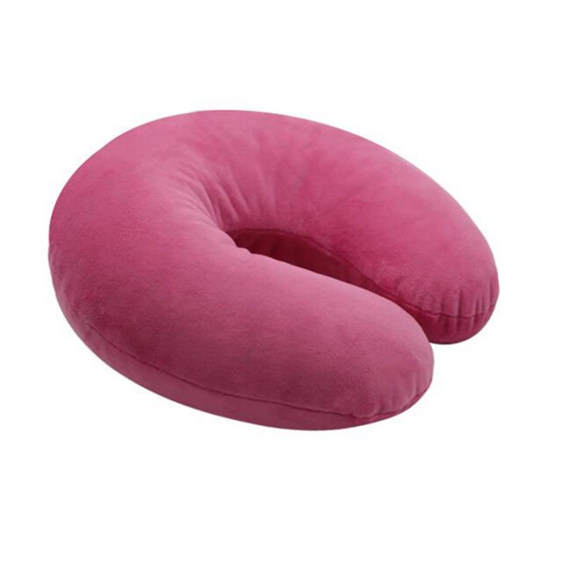 Short Plush U-shaped Travel Pillow Student Office Travel Neck Rest Pillow Customized Memory Foam Neck Support Pillow