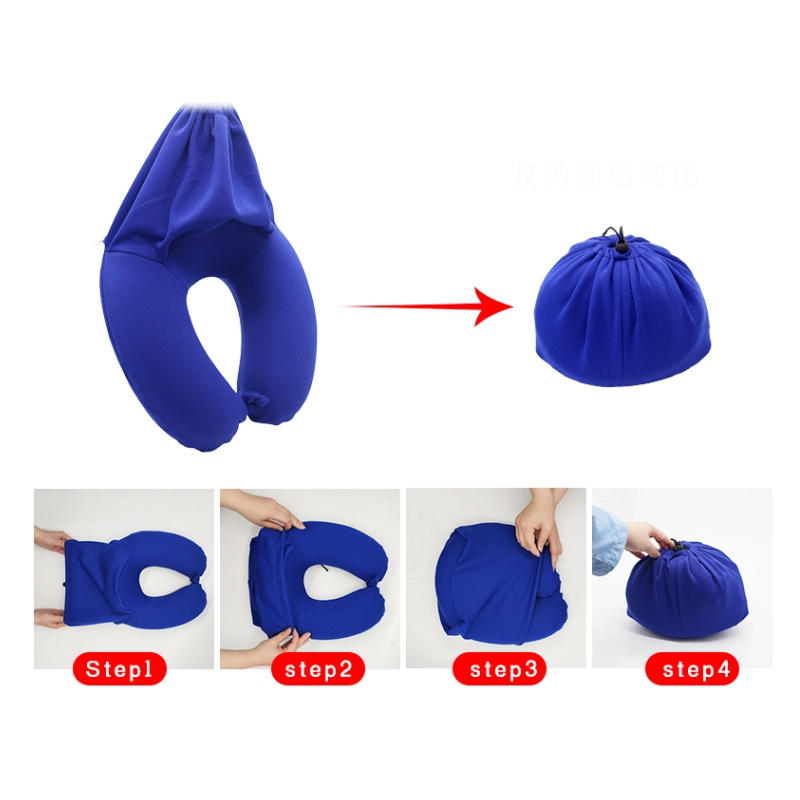 OEM High Quality Foldable Travel Pillow Wholesale neck pillows For Office Hooded memory foam neck protection travel pillow