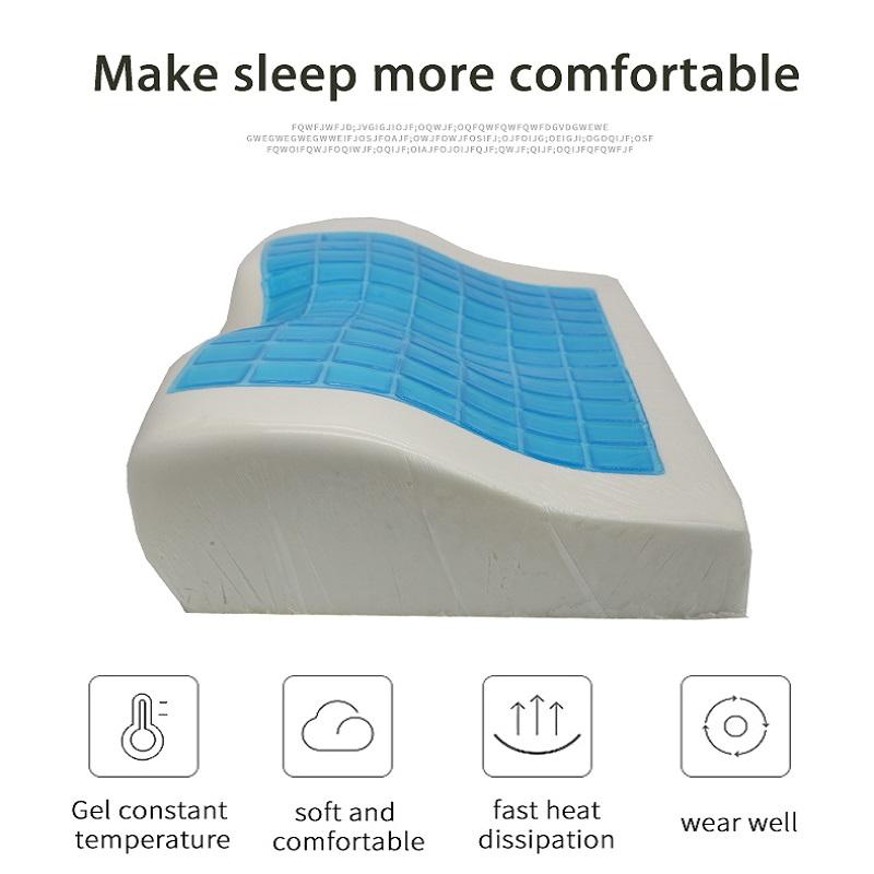 Hot Sale Contour Shape Pillow Gel Cooling Comfortable Memory Foam Neck Pillow with Removable Cover