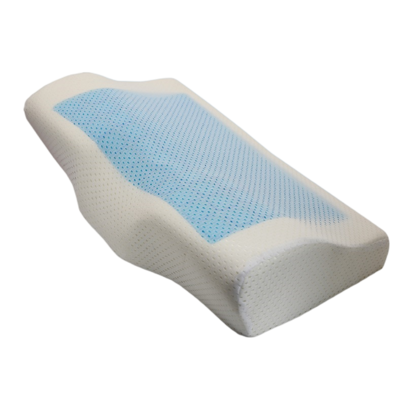 Hot Sale Contour Shape Pillow Gel Cooling Comfortable Memory Foam Neck Pillow with Removable Cover