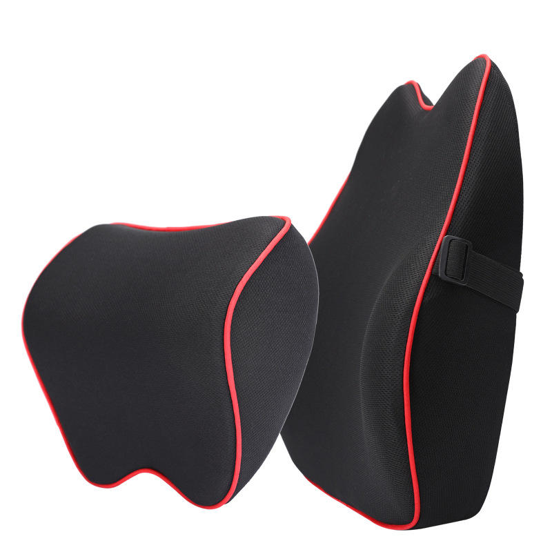 Yiwu Wenbao car headrest lumbar support car memory cotton lumbar cushion pillow set car supplies a drop shipping
