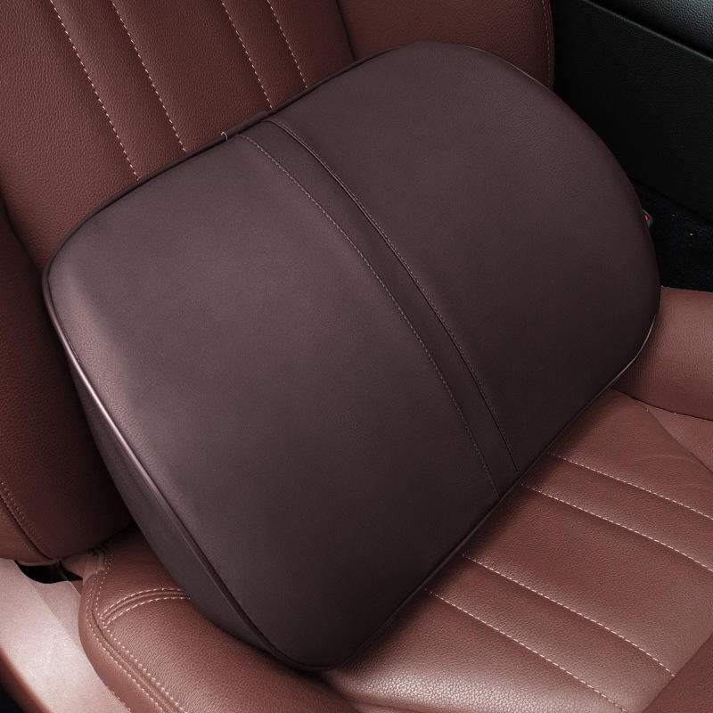 Interior Supplies Car Cushion Headrest Car Neck Pillow Seat Back Leather Lumbar Car Lumbar Memory Foam