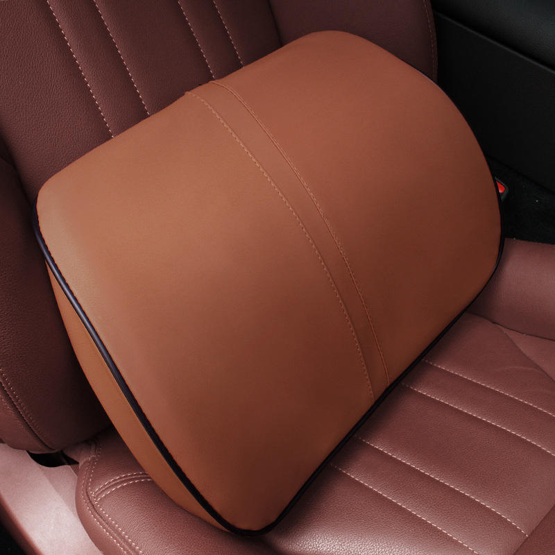 Interior Supplies Car Cushion Headrest Car Neck Pillow Seat Back Leather Lumbar Car Lumbar Memory Foam