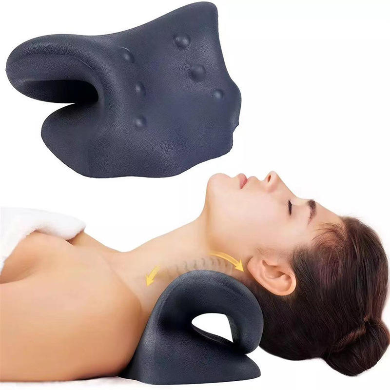 Spot supply PU polyurethane foam neck traction pillow sleep correction massage pillow cervical spine repair pillow manufacturer