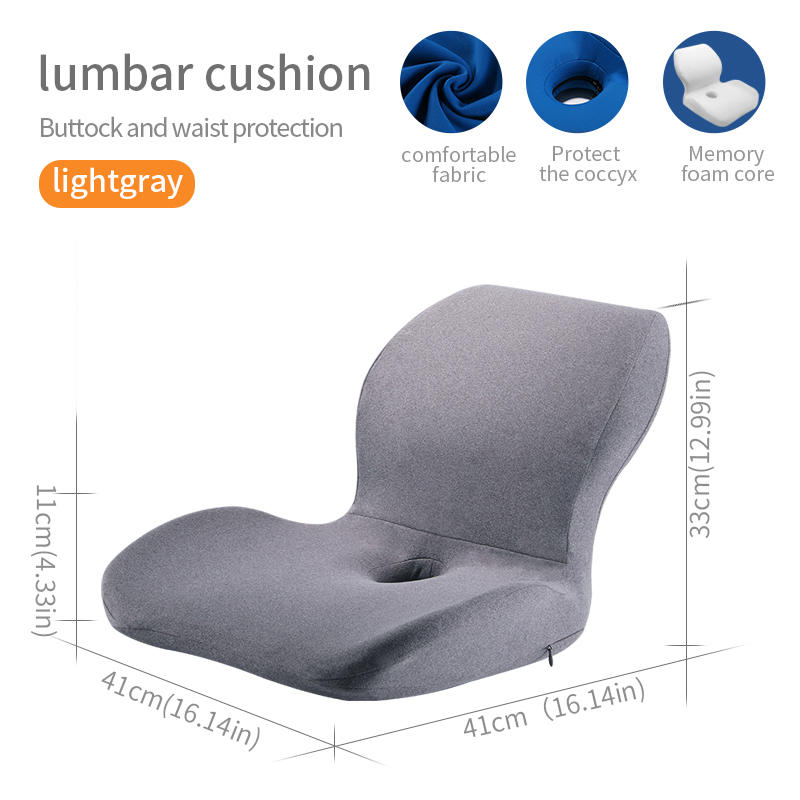 hot selling Memory Foam Lumbar Support Back Pillow Coccyx Seat Cushion for Car Office Chair