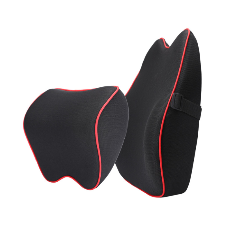 Yiwu Wenbao car headrest lumbar support car memory cotton lumbar cushion pillow set car supplies a drop shipping